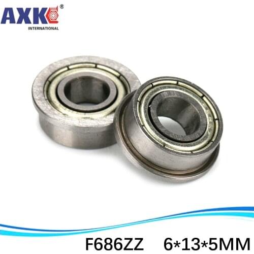 F686 ZZ Flange Bearing 6x13x5 mm ABEC-5 ( 10 PCS ) Flanged F686 Z ZZ Ball Bearings F618/6ZZ 6*13*15*5*1.1 mm