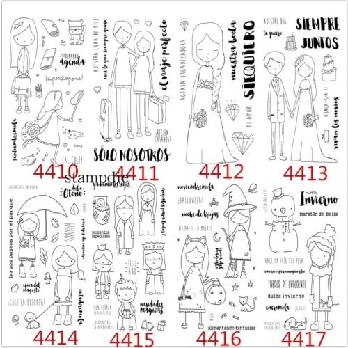 Spanish girl Rubber Silicone Clear Stamps for Scrapbooking Tampons Transparents Seal Background Stamp Card Making Diy