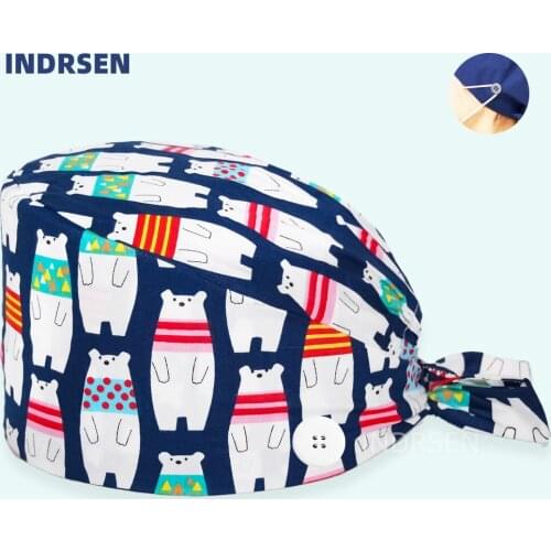 Anime Scrubs Cap Printed Nursing Caps Beauty salon Dentist Physician Clinic Nurse Doctors Working Surgicals Caps Accessories Hat