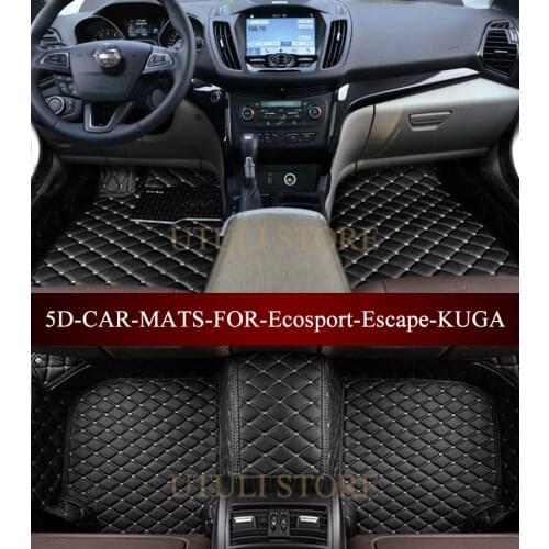 Leather Car floor mats for Ford Ecosport Escape KUGA waterproof custom fit car liners foot mats