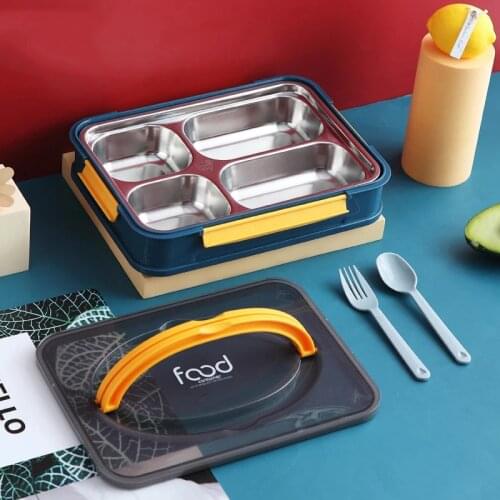Lunch Box Stainless Steel Insulated Kids Breakfast Bento Box Japanese Style Food Storage Boxes Picnic With Soup Cup Container