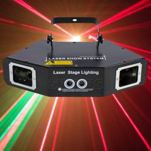 Four Eyes Red Green Blue Sector Scan Gobo Laser DMX512 Stage Effect Lighting Good For DJ Disco Party And Christmas Decorations