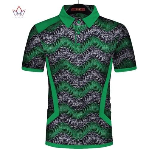 Summer Men Patchwork Top Tees African Clothes Bazin Riche African Clothing Casual Cotton Turn Down Collor Mens Top Shirts WYN952
