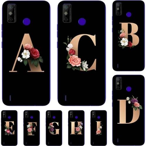 For Tecno Spark 6 GO KE5j KE5k Case For Tecno Spark 6 Air KE6 KE6J Spark6 KE7 Lovely Cartoon Flower Black Letters Soft Cover