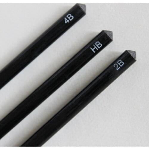 3 Pcs Professional Pure Carbon Sketch Pens HB/2B/4B Woodless Charcoal Pencil Set Drawing Tool Painting Supplies B36C