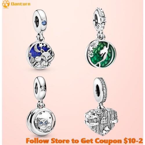 New 925 Sterling Silver Beads Always by Your Side Owl Dangle Charms fit Original Pandora Bracelets Women DIY Jewelry