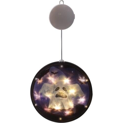 New colored lights for Halloween Decoration horror show window LED battery hanging lamp pumpkin ghost star light string