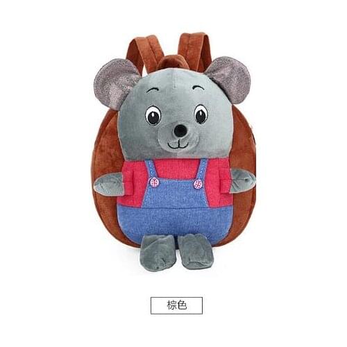 Plush childrens school bag cartoon cute little grizzly kindergarten school bag baby small backpack