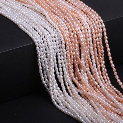 Freshwater Pearl Rice-shaped Loose Beads For DIY Bracelet Earring Necklace Sewing Craft Jewelry Accessory