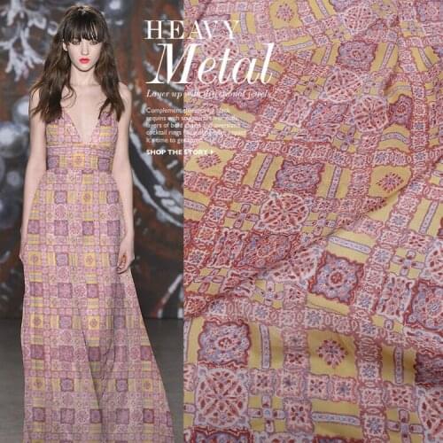 2021 Early Spring Silk Georgette Fabric Thin Transparent Mulberry Silk Floral Print Swing Dress Silk Scarf Fabric