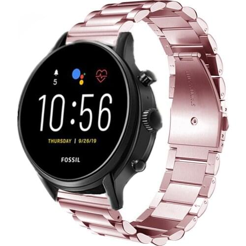 Stainless Steel Strap For Fossil Gen 5 Carlyle HR Julianna HR Metal Bracelet For Fossil Sport 43mm / Explorist HR Gen4 Watchband