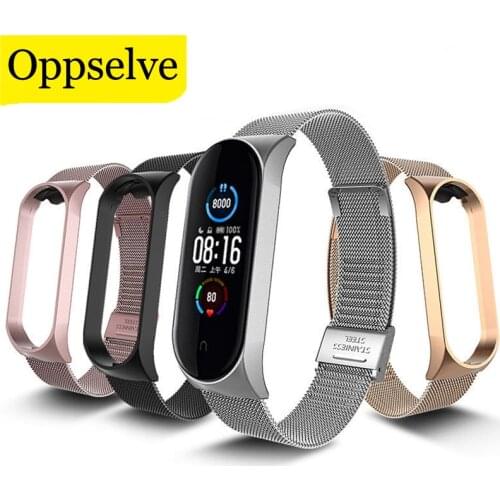 Plating Metal Strap For Xiaomi Mi Band 4 3 Wristband Wrist Bracelet For Miband 4 3 Band4 Band3 Pulseira Accessories Rose Gold