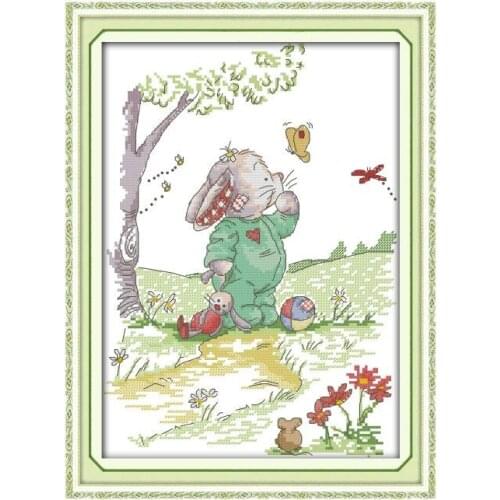 Christmas mouse cross stitch kit aida 14ct 11ct count print canvas cross stitches needlework embroidery DIY handmade