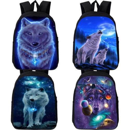Mochila Animal Wolf Backpacks Teenage School Backpack For Boys Girls 3D Printing Book Bag Children Travel Knapsack Daily Bagpack