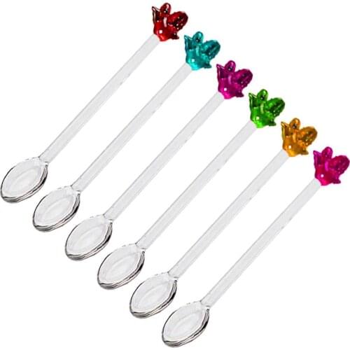 Crystal Tea Spoon Elegant Tea Sunumları Jam Spoons Glass Presentation Spoon