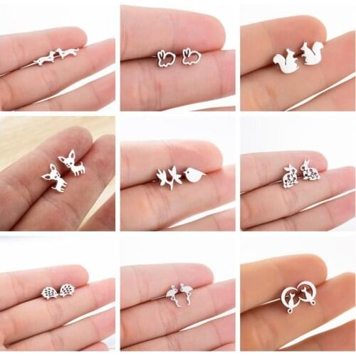 Korean version of cute animal earrings trendy womens fashion all-match earrings jewelry