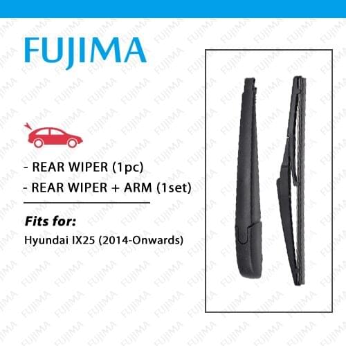 FUJIMA Rear Wiper Blade and Arm for Hyundai IX25 (2014-Onwards) Back Window Windscreen Rear Wiper Arm