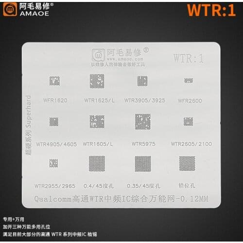 BGA Reballing reball Stencil for WTR1620 WTR1625L WTR5975 WTR2605/2600/2955/ WTR1605 WTR4905 WTR2965 WTR3905 WTR3925 WFR2600
