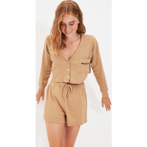 Trendyol Embroidered Camisole Knit Bottom-Top Suit THMAW22PT0229