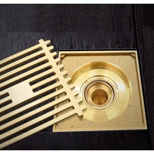High Quality 10x10cm brass floor drain large displacement square floor drain fast drain Washing machine Floor Drain