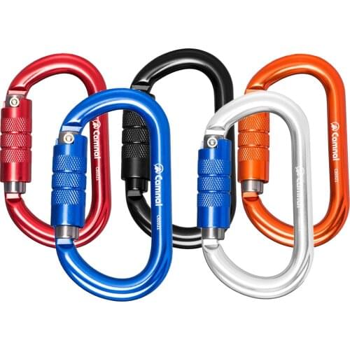 High Strength Tree Arborist Karabiner 5pcs 25KN Aluminum Climbing Rescue Carabiner D Type Auto Locking Rock Climbing Carabiner
