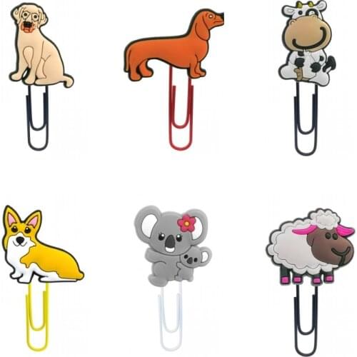 1pcs Lovely Animal Bookmarks Sheep Cow Dog Book Mark Paper Clips for Teacher Office Supply Page Holder Stationery Party Gift