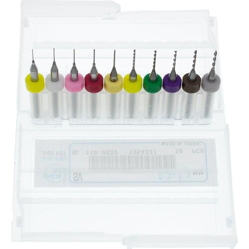 10pcs/1set 0.3mm to 1.2mm PCB mini drill Bit tungsten steel carbide for print circuit board cnc drill Bits Machine