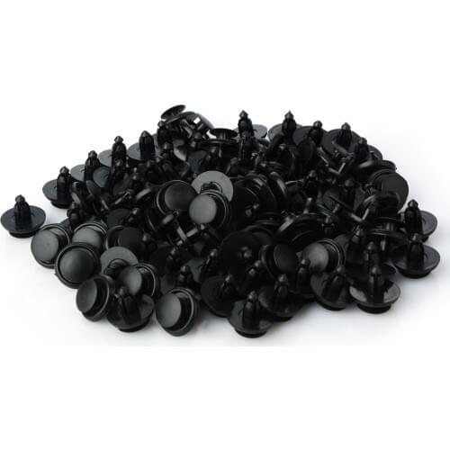 100PCS 7mm Car Fastener fit Dia Hole Black Push Retainer Rivets Clips for Toyota Automobile Door Bumper Fender Cover Trim Clips