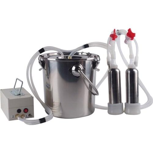 220V Cow Goat Sheep Milker Electric Milking Machine Stainless Steel Bucket Suction Milker Household Milking Machine