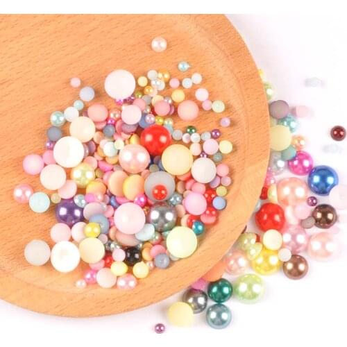 3-12mm 14 color mix Fake Pearl Flat Back Scrapbook clothing decoration DIY Sewing Craft Supplies BM
