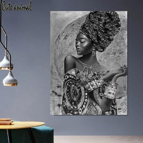 5D Diamond Painting Diy Diamond Mosaic African Black Woman Graffiti Art Full Drill Square Round Diamond Embroidery portrait Girl