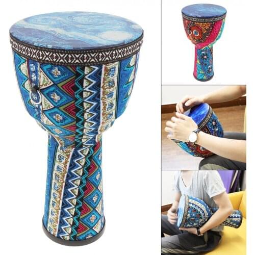 8.5 Inch Professional African Djembe Drum Colorful Cloth Art ABS Barrel PVC Skin Children Hand Drum