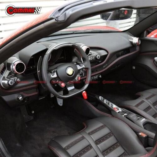Real Carbon Fiber Car Central Control Panel Air Condition Cover Door Pedal Trims For Ferrari F8