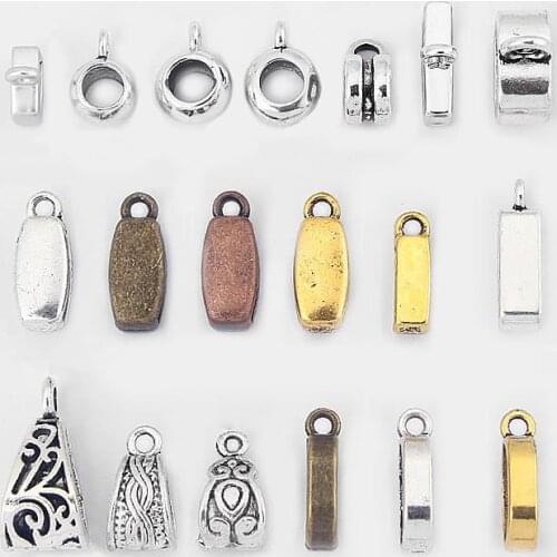 10pcs Charms Slider Beads Spacer Bail For Round Or Flat Leather Cord Bracelet Necklace Connector Jewelry Making Accessories