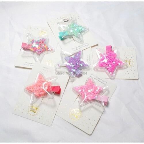 DHL 200pcs Girls Sequin Crown/Star/Heart Princess Glitter Bow Hair Clip Hairpin Kids Barrettes Headwear