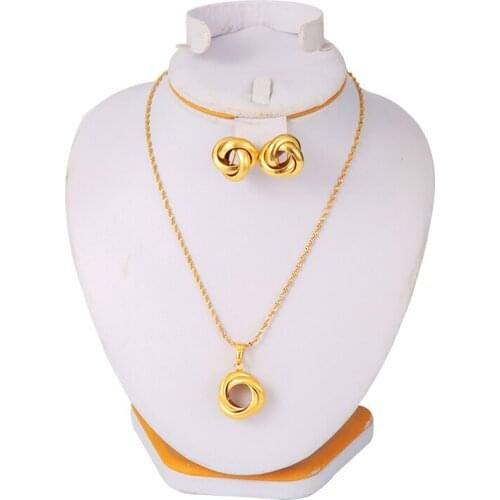 Dubai Africa Jewelry Set for Women/Girls/Kids Ethiopian Necklace/Earrings/Pendant Fashion Metal Russia Bridal Jewelry Gifts