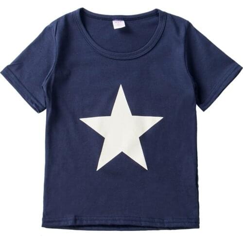 Boys T-Shirt Star Summer Cotton Kids Children Tees Costume Tops Short Sleeve