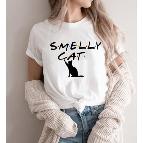 Smelly Cat T-shirt Friends Tv Show Shirts Friends Tee Women Cute Graphic Tees Summer Kawaii Clothes Gift for Friend