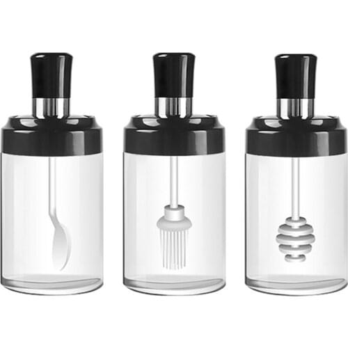 Justdolife Glass Spice Container Clear Seasoning Bottle Condiment Jar Oil Honey Dispenser for Spices Glass Container Jars