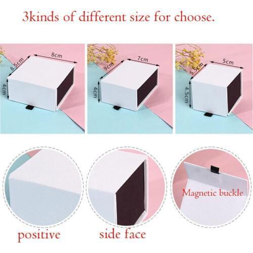 Box For Jewelry Customized Logo 5*5.5*4.5cm Pendants Earring Box with Magnetic Rings Necklace Paper Box Jewellery Organizer box