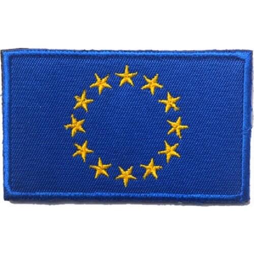 Embroidery Patches Loops And Hook European Union Flag Patches Halloween Cloth Patches