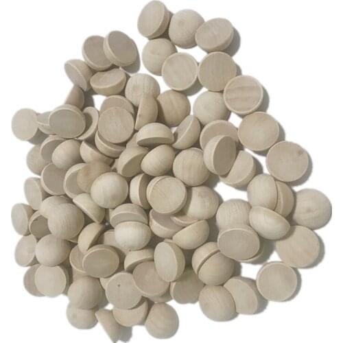 10PCS 25MM Mini Round Half Ball Unfinished Natural Half Beads Split Wood Balls Half Wooden Balls for DIY Christmas Party Crafts