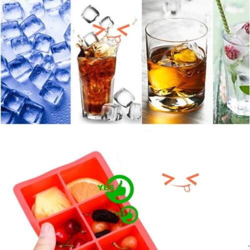 New Black 8 Big Ice Tray Mold Giant Jumbo Large Silicone Ice Cube Square Tray Mold DIY Ice Maker ice cube tray Kitchen Tools