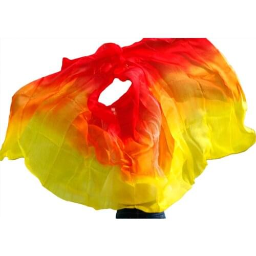 New design 100% real silk belly dance veil, cheap dance veils,tari perut kostum veil wholesale 250 270*114cm yellow+red+Orange