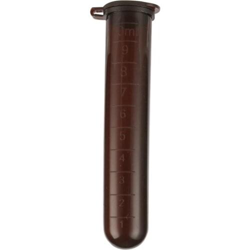 Plastic Brown Centrifuge Tube with Scale 10ml Centrifugal Tube Snap Cap Round Bottom Sample Vial Laboratory Test Tube 50 Pcs