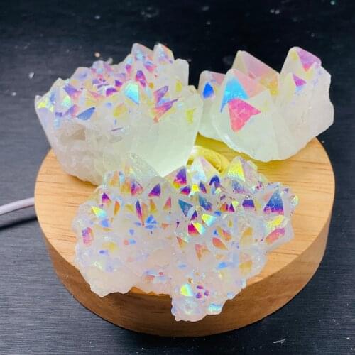 Natural Rainbow Plating Crystal Quartz Cluster Stone Minerals Great for Meditation Positive Healing Home Decoration Chakra Reiki