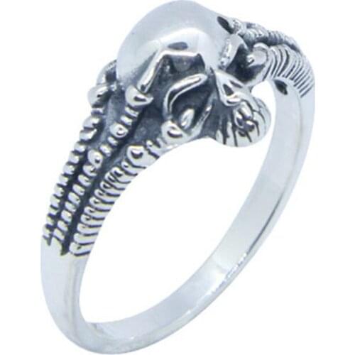 Size 6-10 Newest 925 Sterling Silver Ghost Claw Ring Lady Girls S925 Fashion Popular Gothic Skull Ring