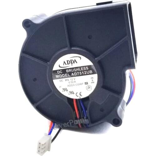 FOR ADDA 7530 AD7512UB DC12V 0.52A 7CM three line turbo fan