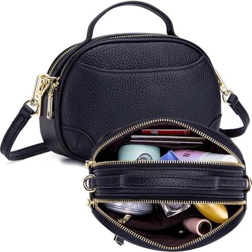 High Quality Crossbody Bags For Women Luxury Genuine Leather Womens Shoulder Bag Three-Layer Zipper Messenger Bags Female New