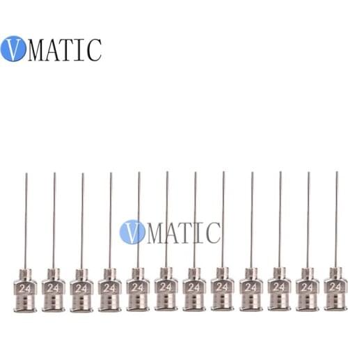 High Quality 12Pcs 1 Inch Tip Length 24G Blunt Stainless Steel Dispensing Needle Tip